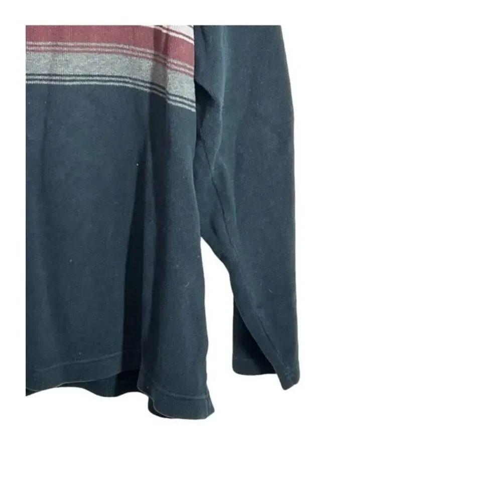 Banana Republic 100% Cotton V Neck Blue Striped Sweater Men's XL Pullover